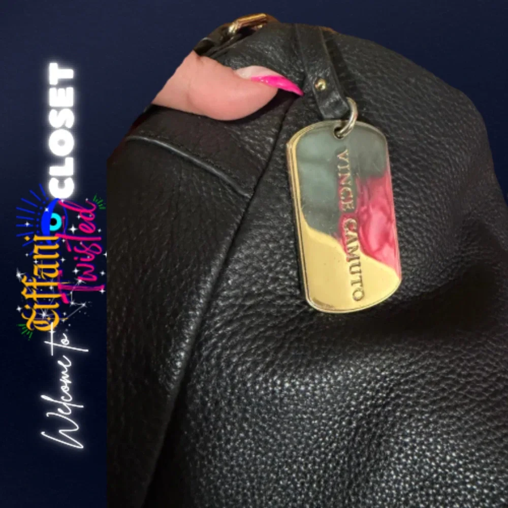 Vince Camuto Black Pebbled Leather Hobo Shoulder Bag NWOT with Dust Bag